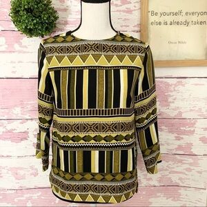 H&M Women’s Geometric Print 3/4 Sleeve Top 2